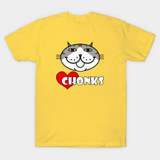 Heart Chonks - Grey and White Cat T-Shirt